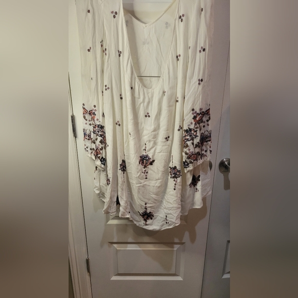 Free People Embroidered boho Floral White Dress Women’s Small - Picture 7 of 10